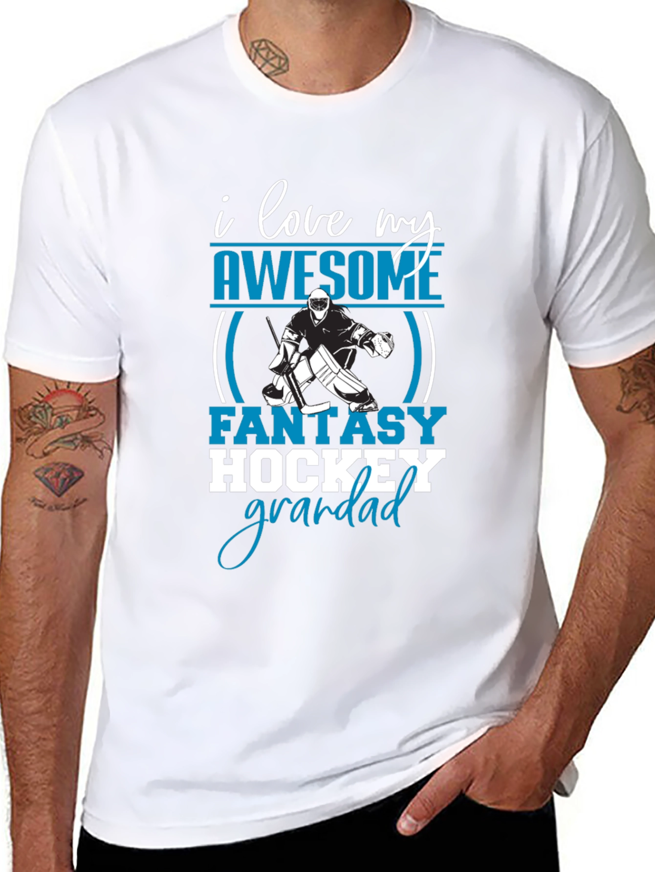 I Love My Awesome Fantasy Hockey Grandad T-Shirt