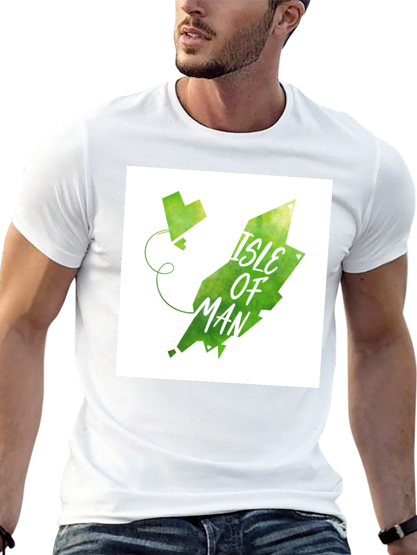 Isle of Man T-Shirt - Green Island Design
