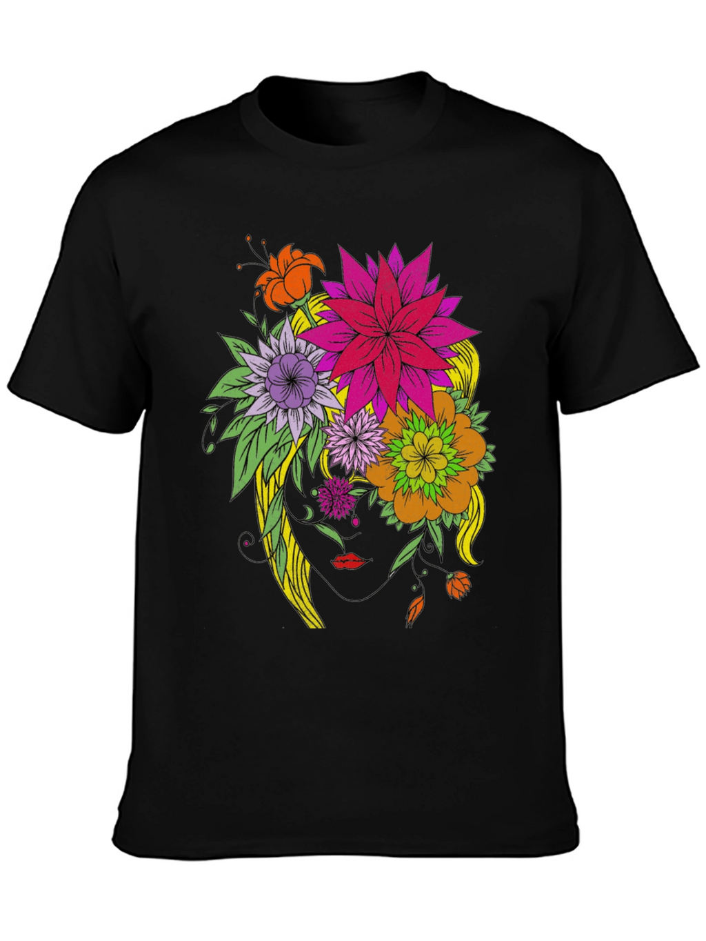 Floral Head T-Shirt - Artistic Graphic Tee