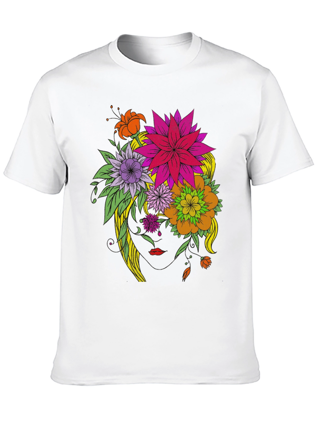 Floral Head T-Shirt - Artistic Graphic Tee
