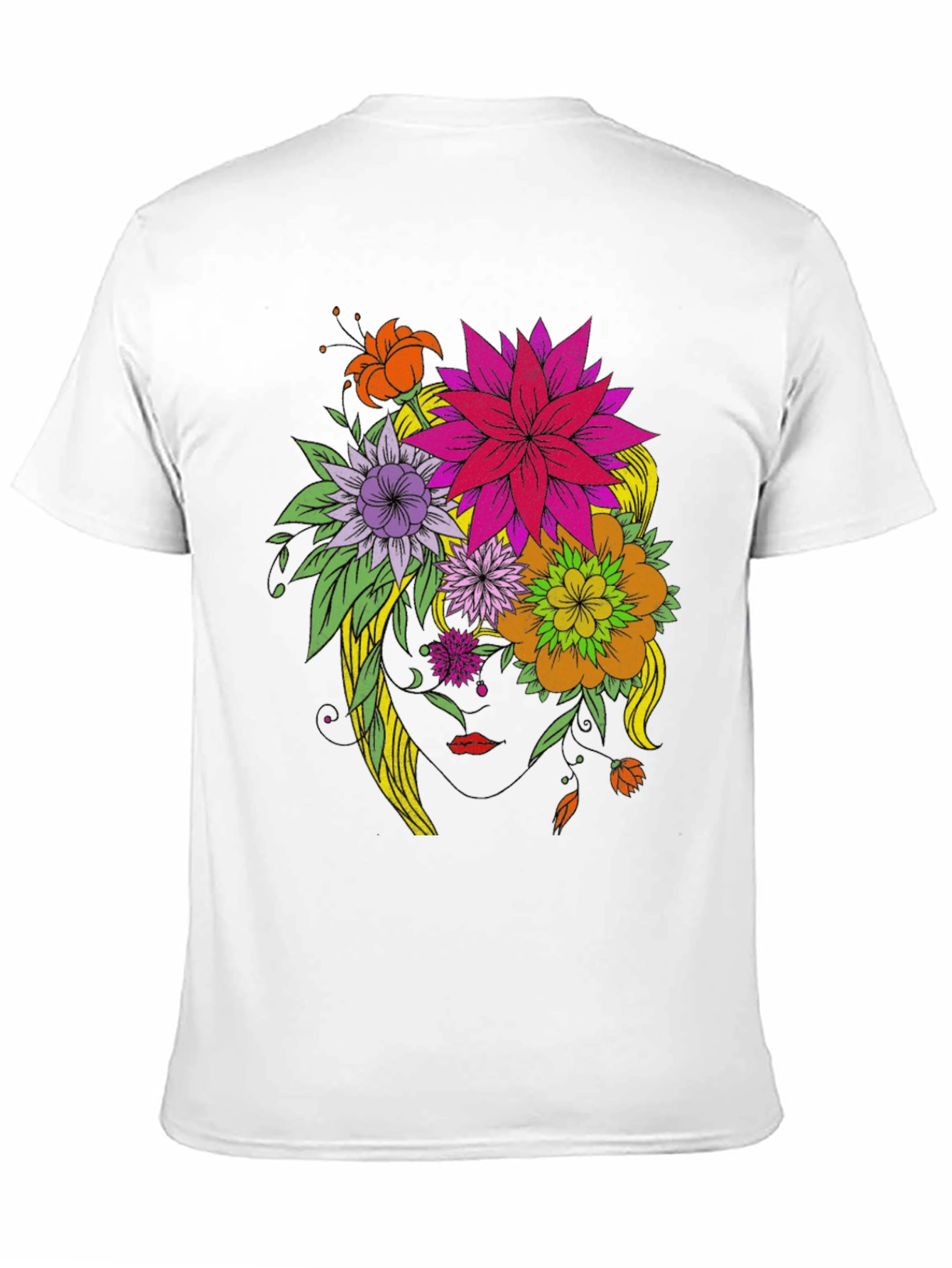 Floral Head T-Shirt - Artistic Graphic Tee