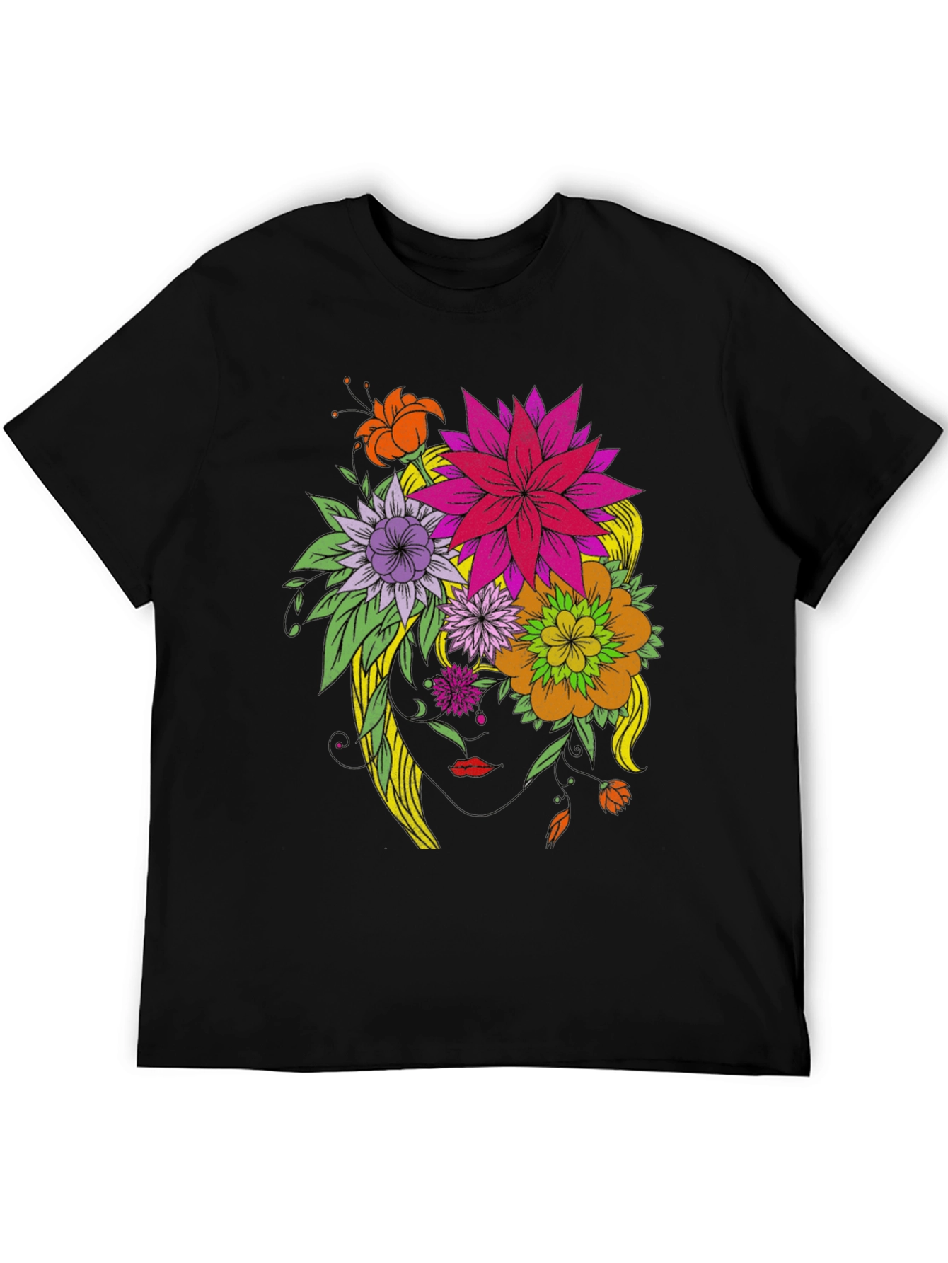 Floral Head T-Shirt - Artistic Graphic Tee