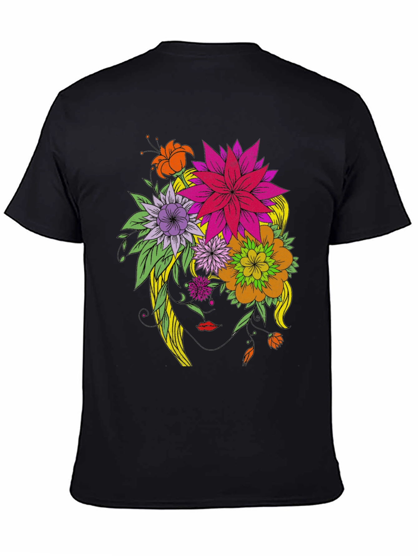 Floral Head T-Shirt - Artistic Graphic Tee