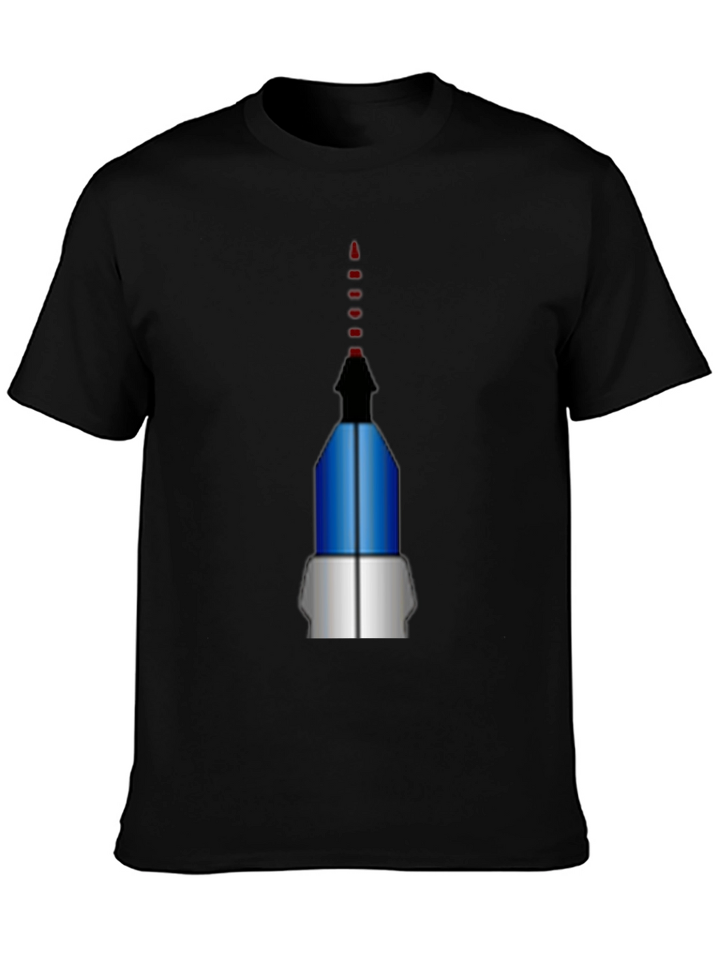 Geometric Rocket Graphic Tee - Black