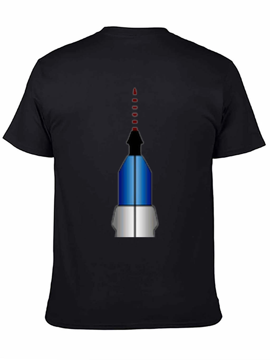 Geometric Rocket Graphic Tee - Black