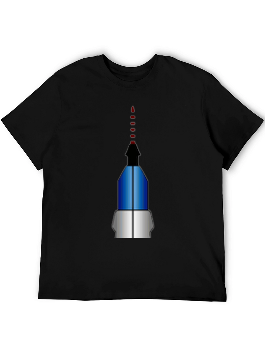 Geometric Rocket Graphic Tee - Black