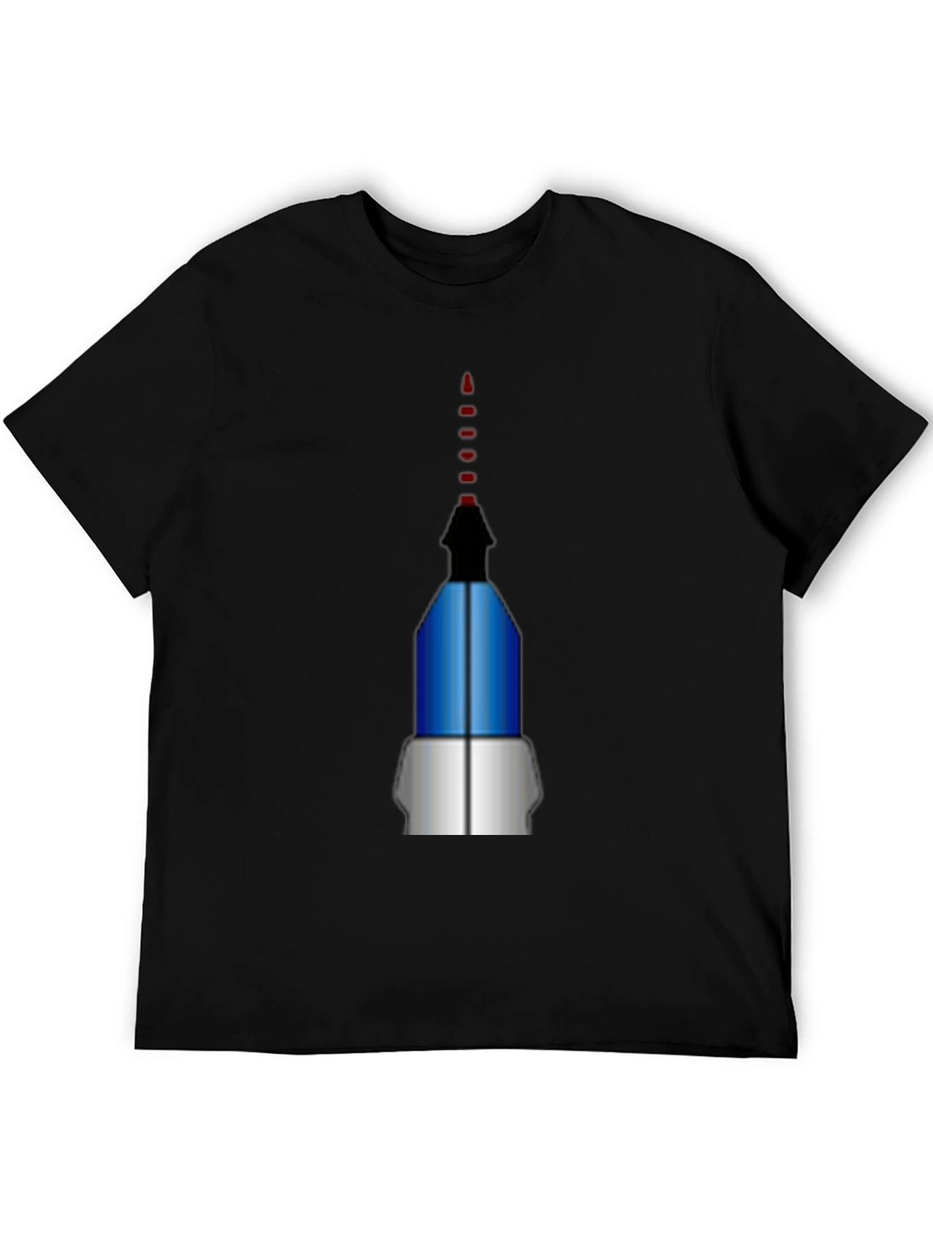 Geometric Rocket Graphic Tee - Black