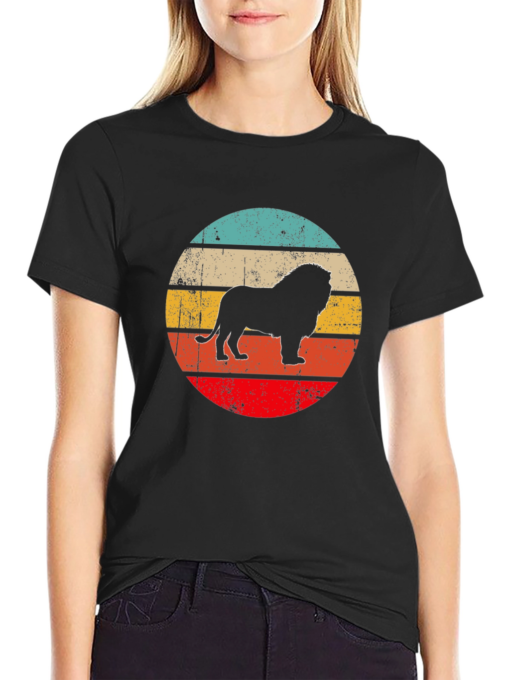Lion Silhouette Retro Style T-Shirt