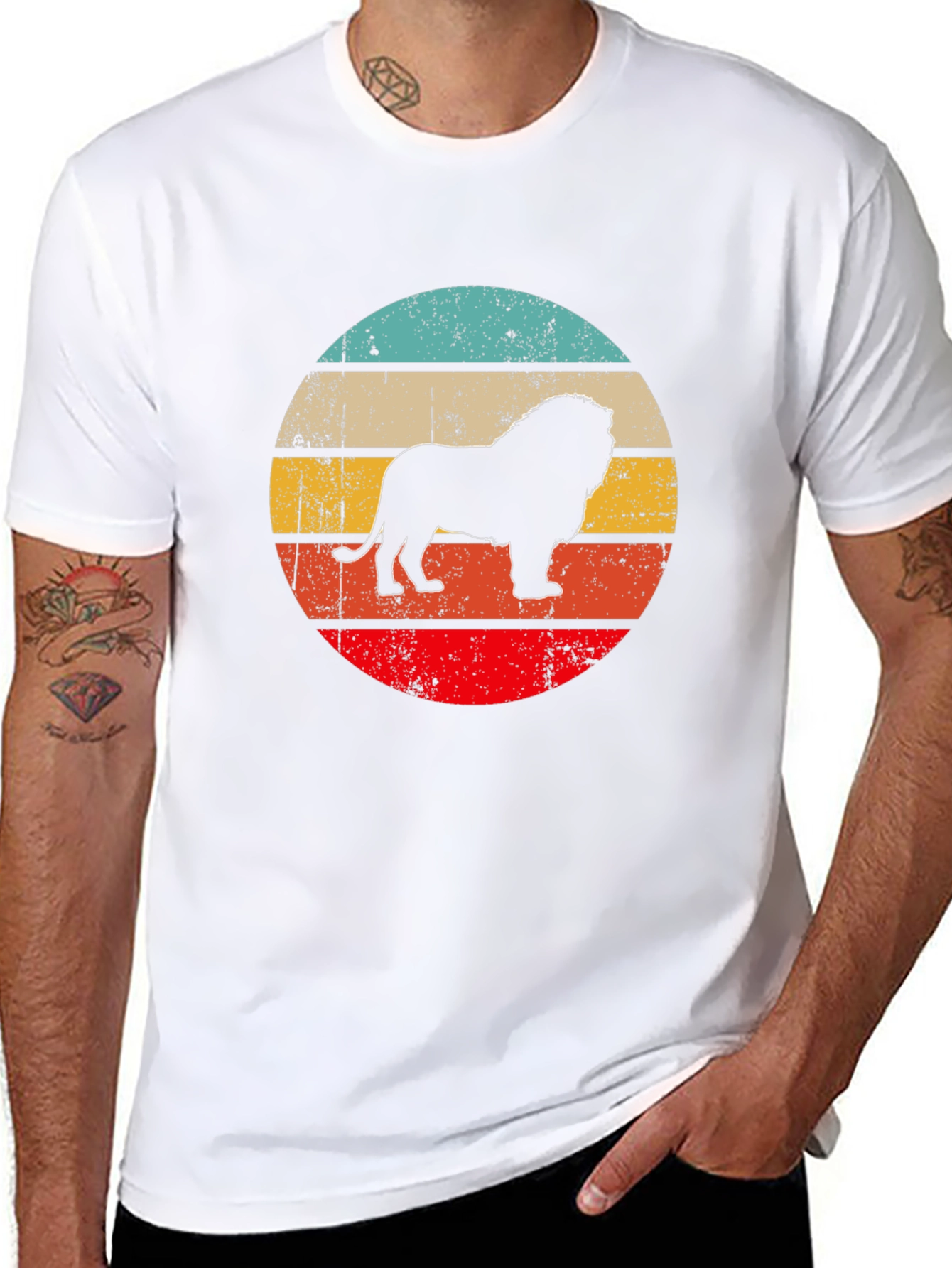 Lion Silhouette Retro Style T-Shirt