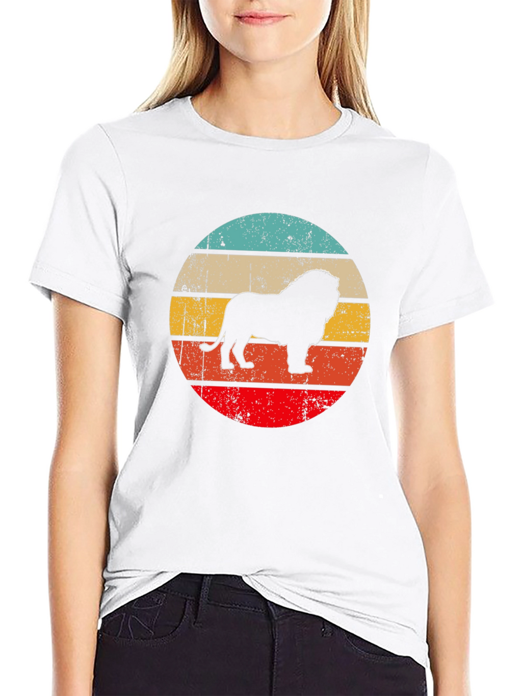 Lion Silhouette Retro Style T-Shirt
