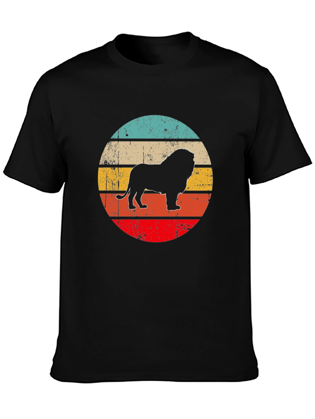 Lion Silhouette Retro Style T-Shirt