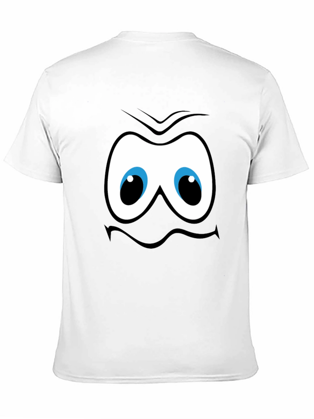 Funny Cartoon Face Graphic Black T-Shirt