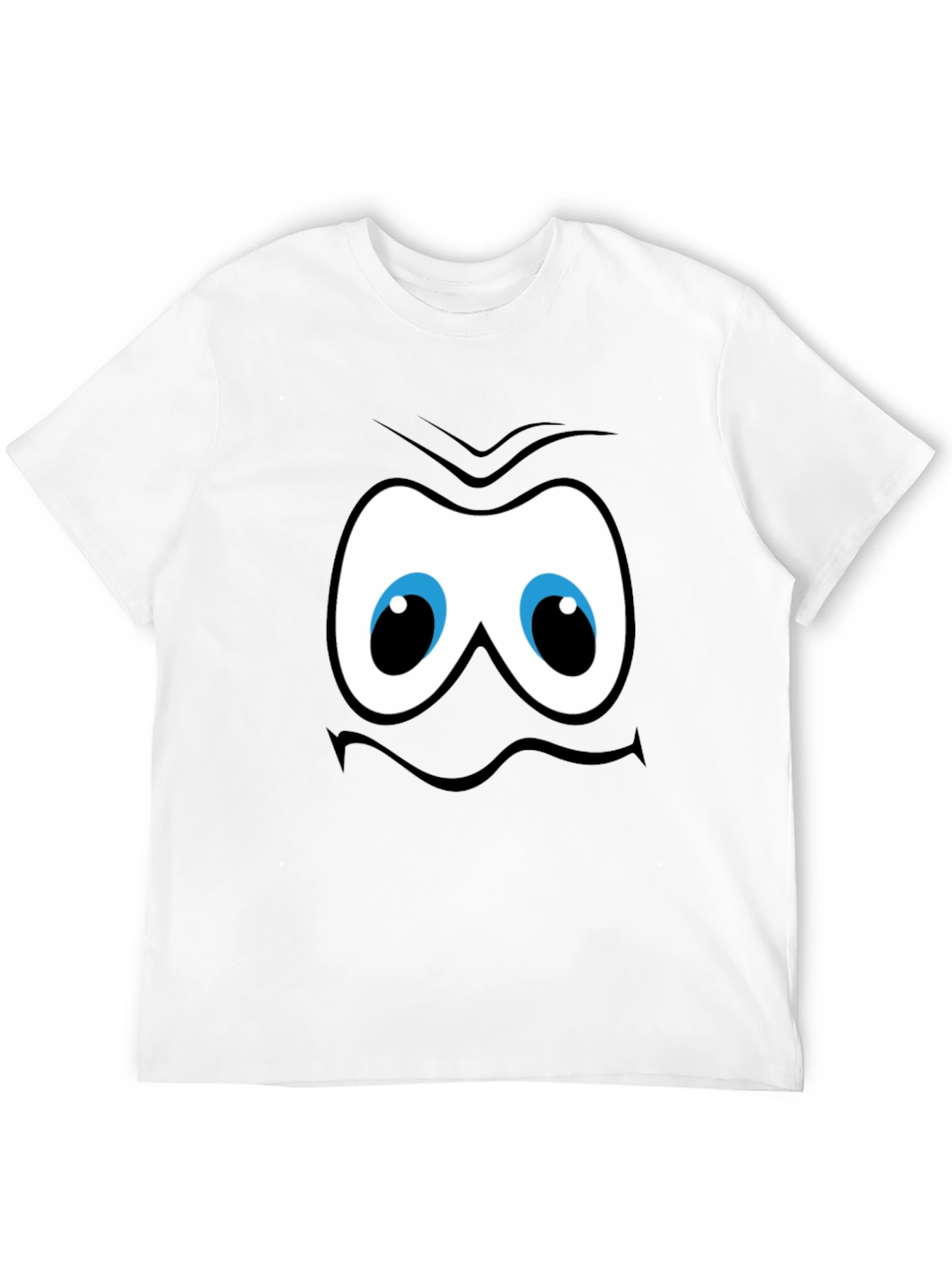 Funny Cartoon Face Graphic Black T-Shirt