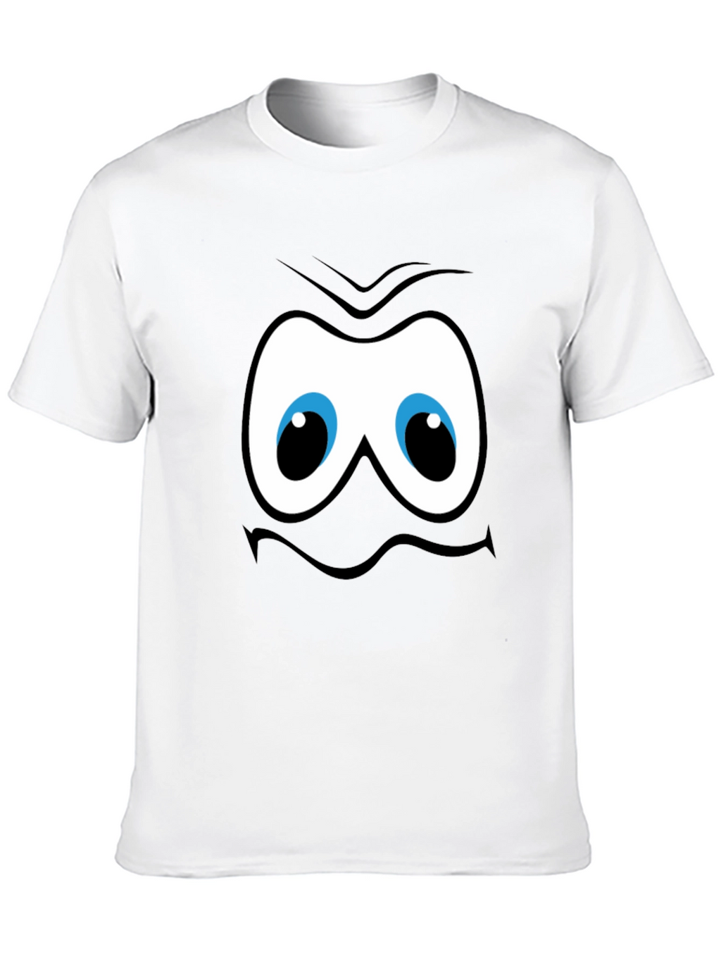 Funny Cartoon Face Graphic Black T-Shirt