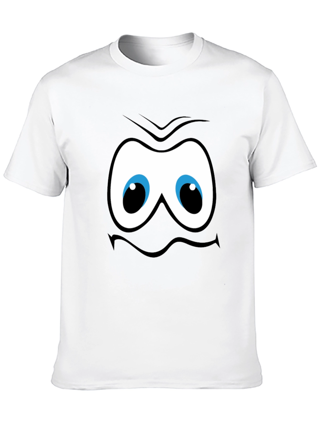 Funny Cartoon Face Graphic Black T-Shirt