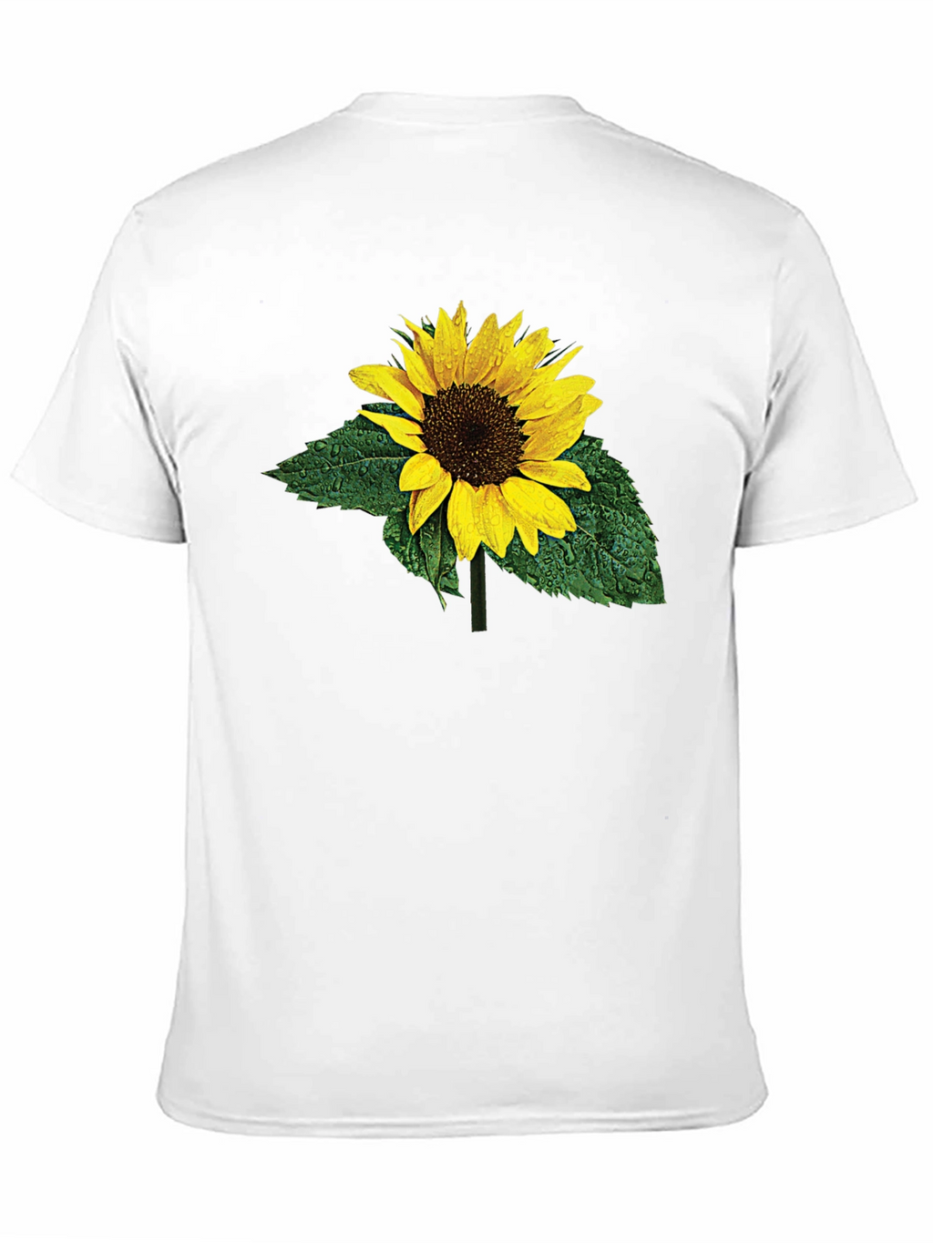 Sunflower Print Black T-Shirt