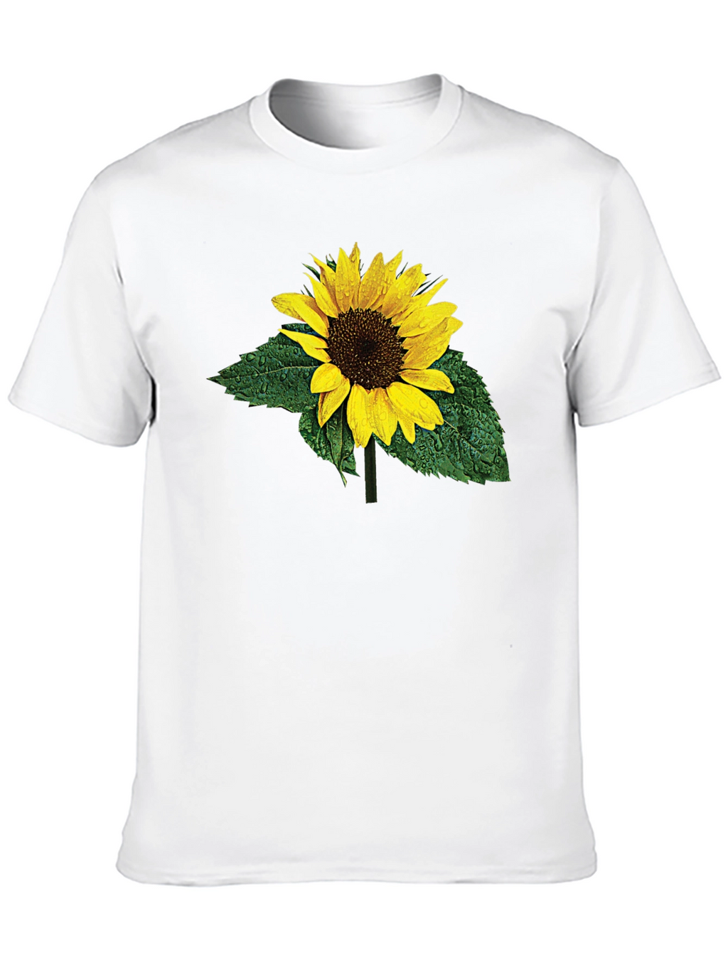 Sunflower Print Black T-Shirt