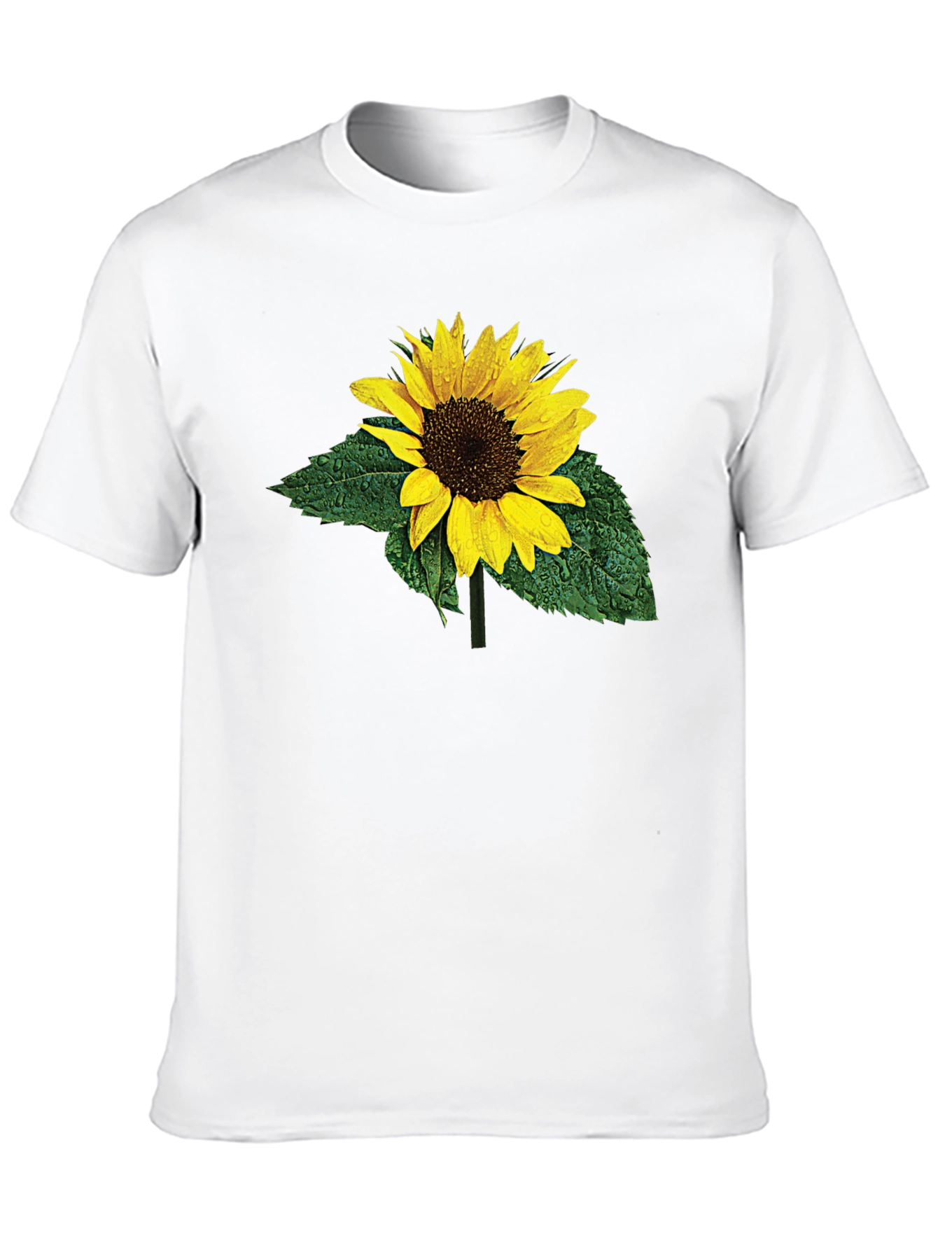 Sunflower Print Black T-Shirt