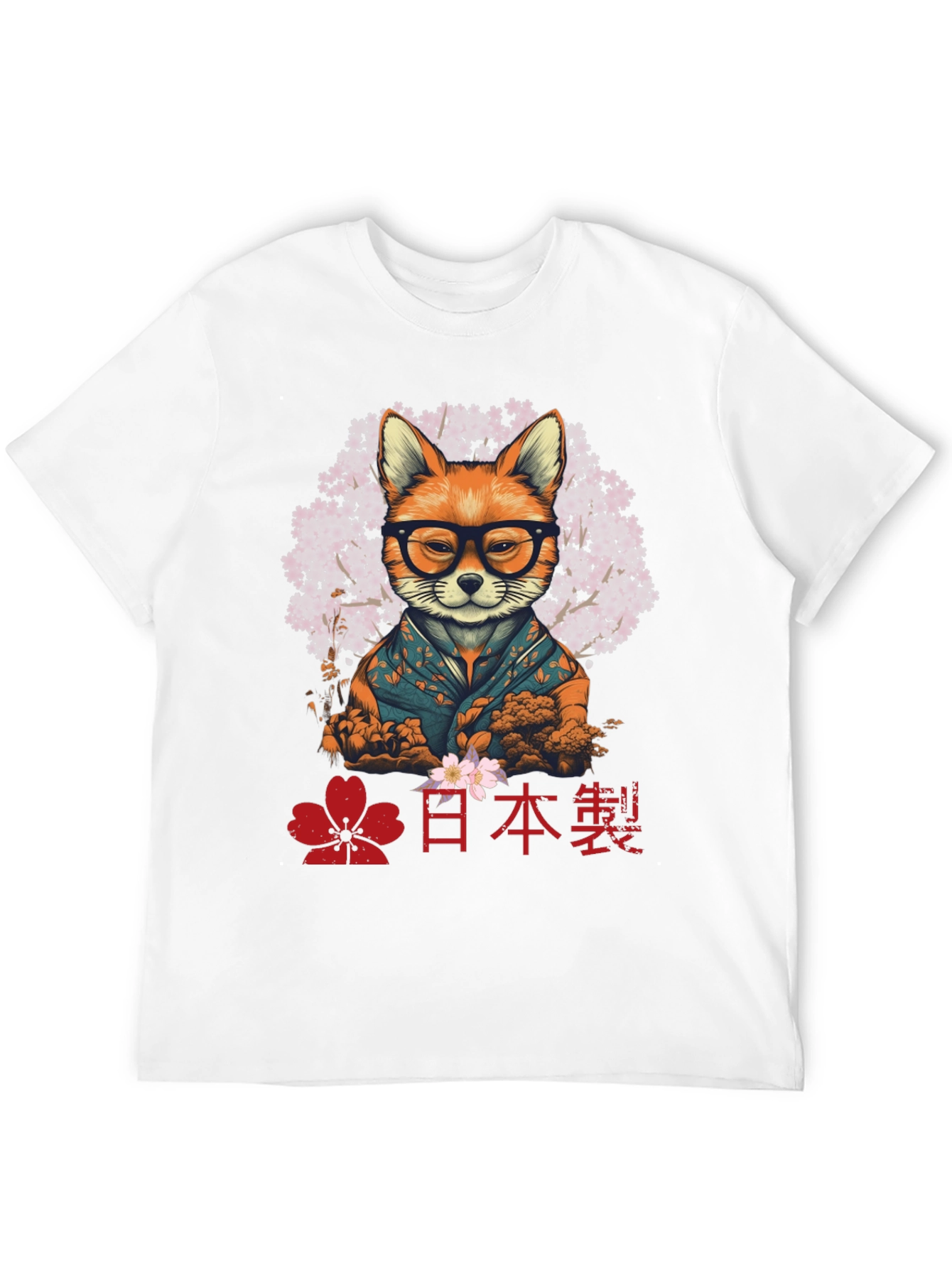 Fox in Glasses T-Shirt - Japanese Style
