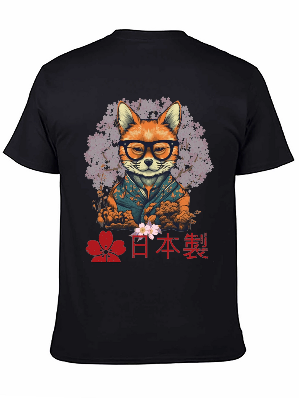 Fox in Glasses T-Shirt - Japanese Style