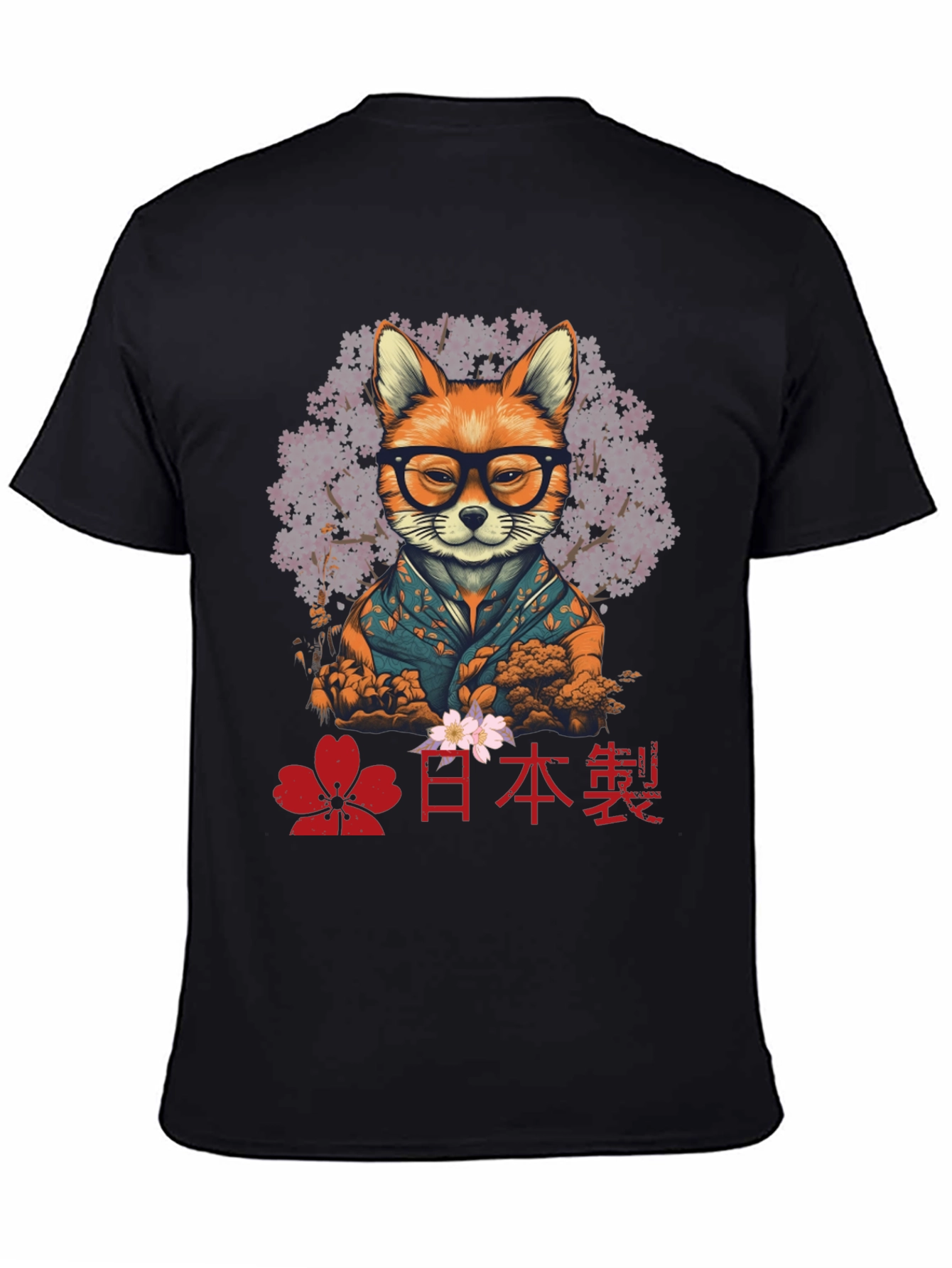 Fox in Glasses T-Shirt - Japanese Style