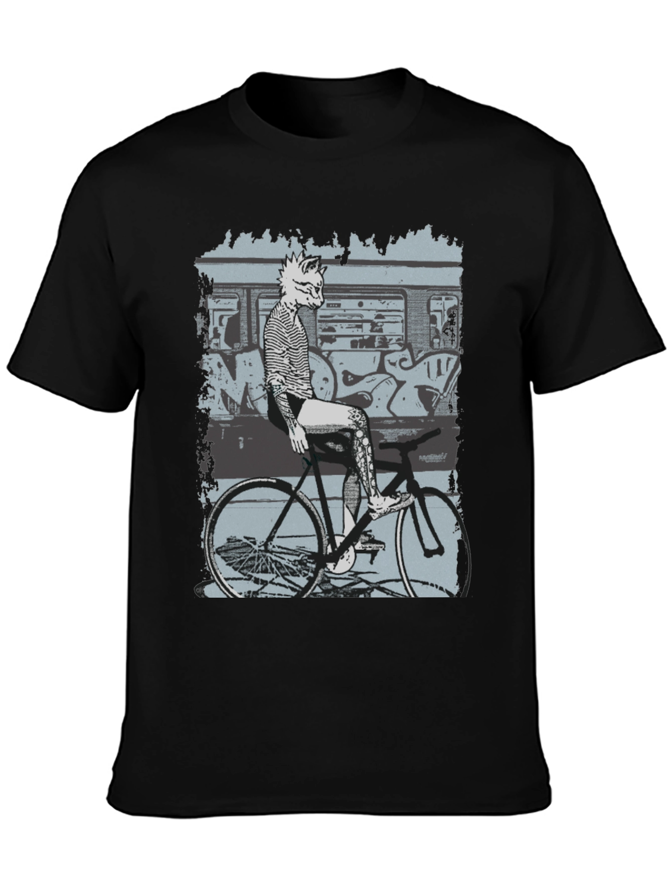 Stylish Graphic Tee - Fox on Bike Design