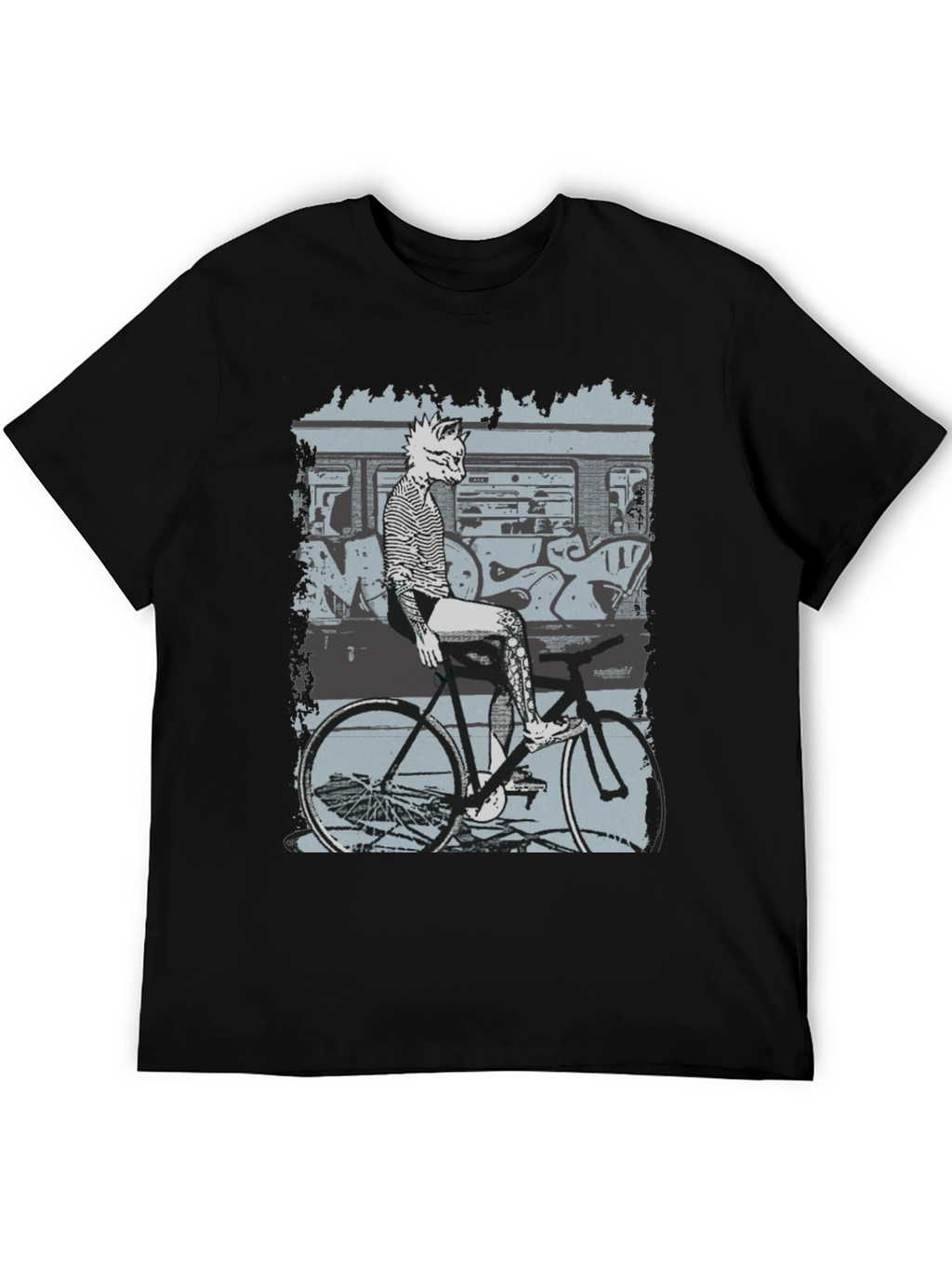 Stylish Graphic Tee - Fox on Bike Design