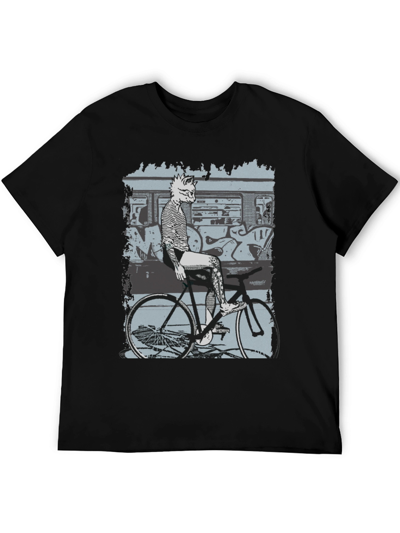 Stylish Graphic Tee - Fox on Bike Design