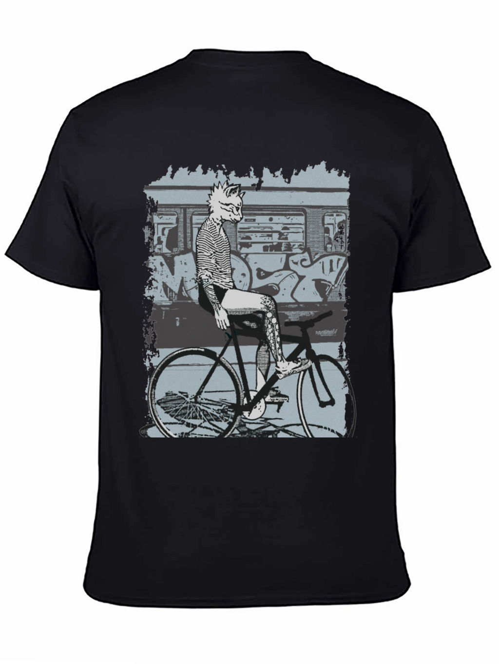 Stylish Graphic Tee - Fox on Bike Design