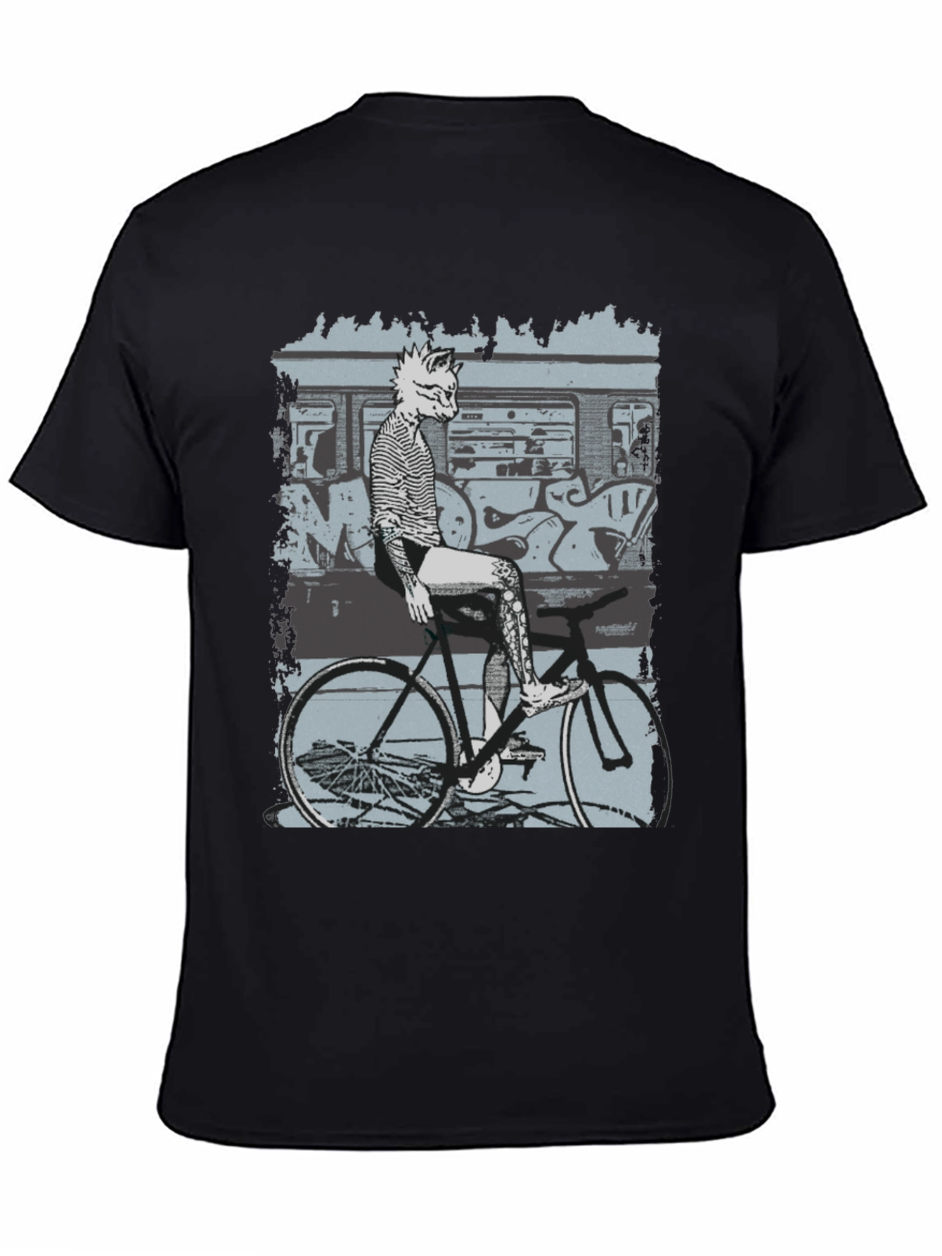 Stylish Graphic Tee - Fox on Bike Design