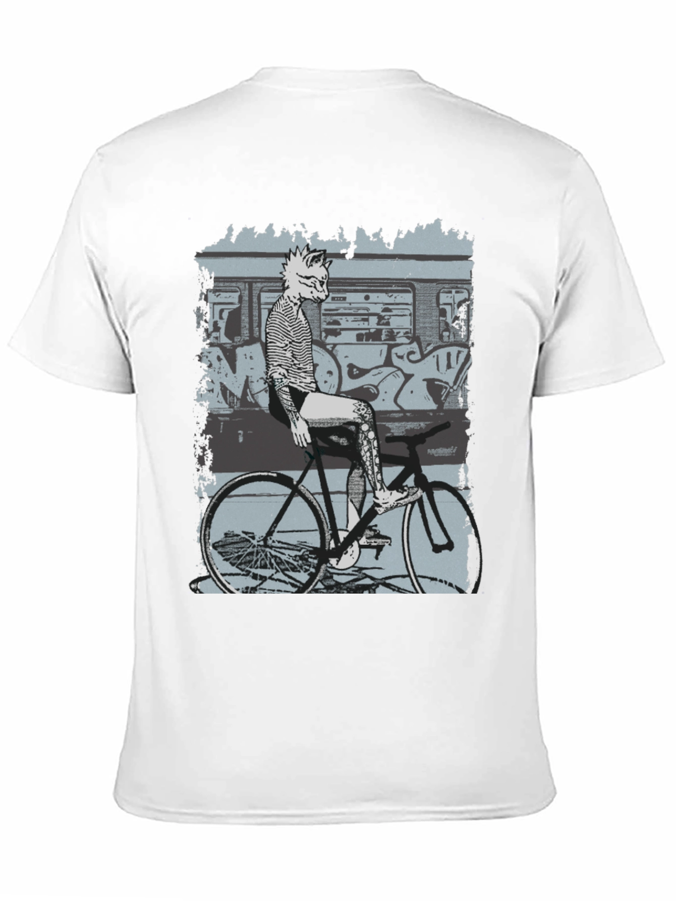 Stylish Graphic Tee - Fox on Bike Design