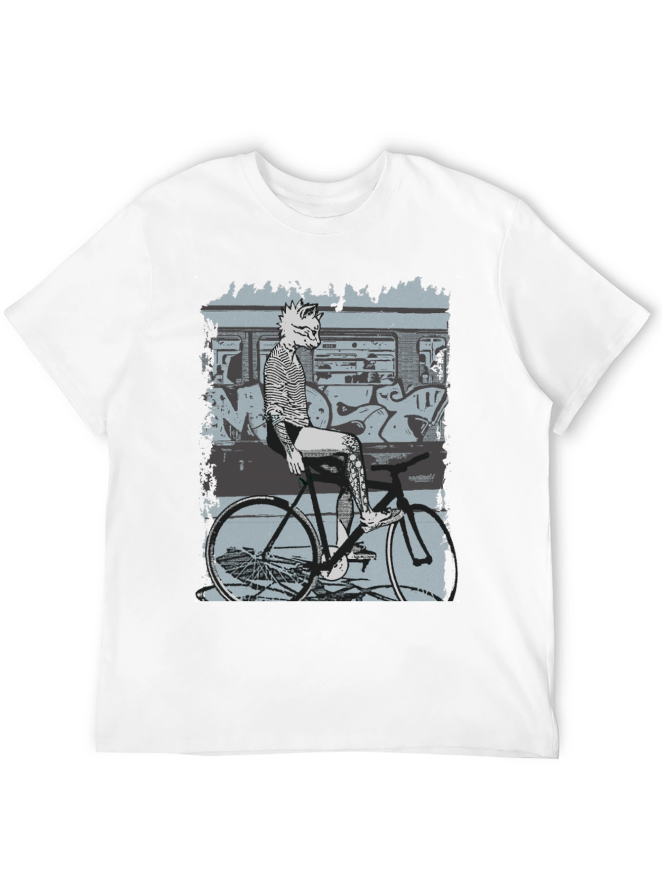 Stylish Graphic Tee - Fox on Bike Design