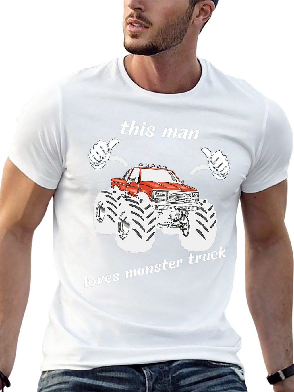 This Man Loves Monster Truck Graphic T-Shirt