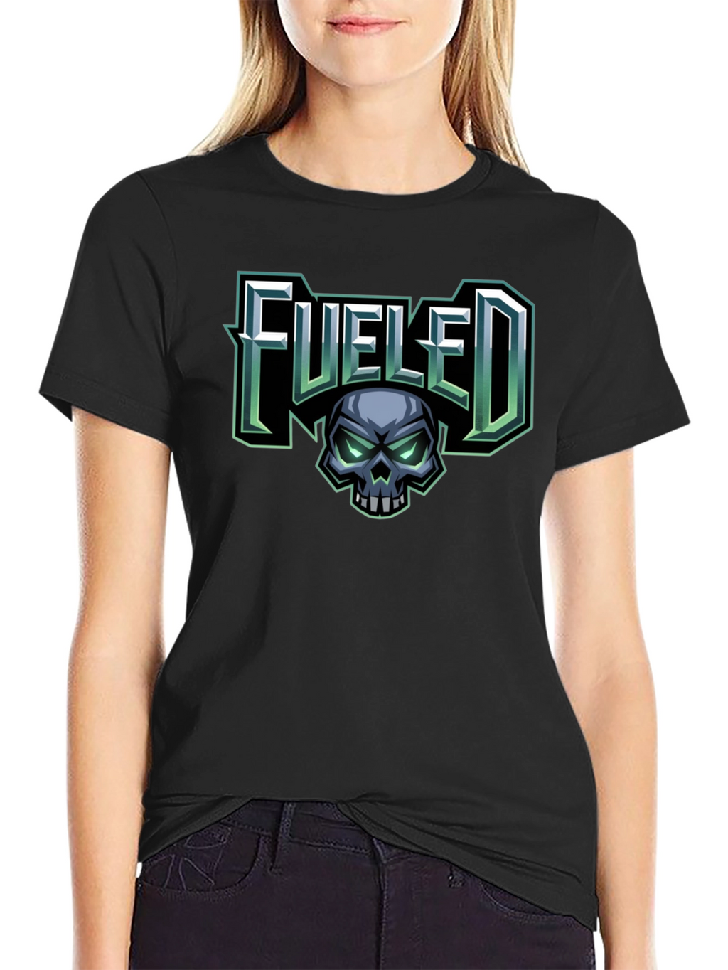 Fueled Skull Graphic Black T-Shirt