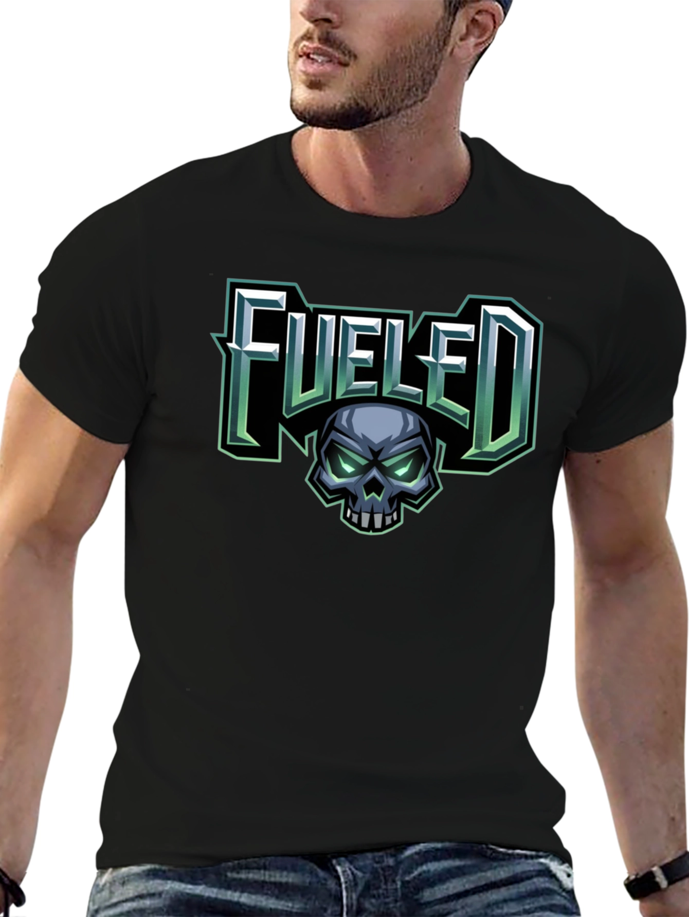 Fueled Skull Graphic Black T-Shirt