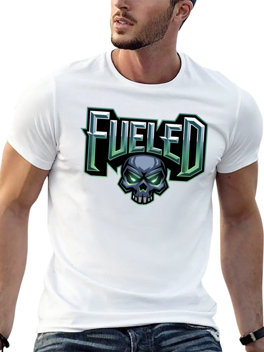 Fueled Skull Graphic Black T-Shirt