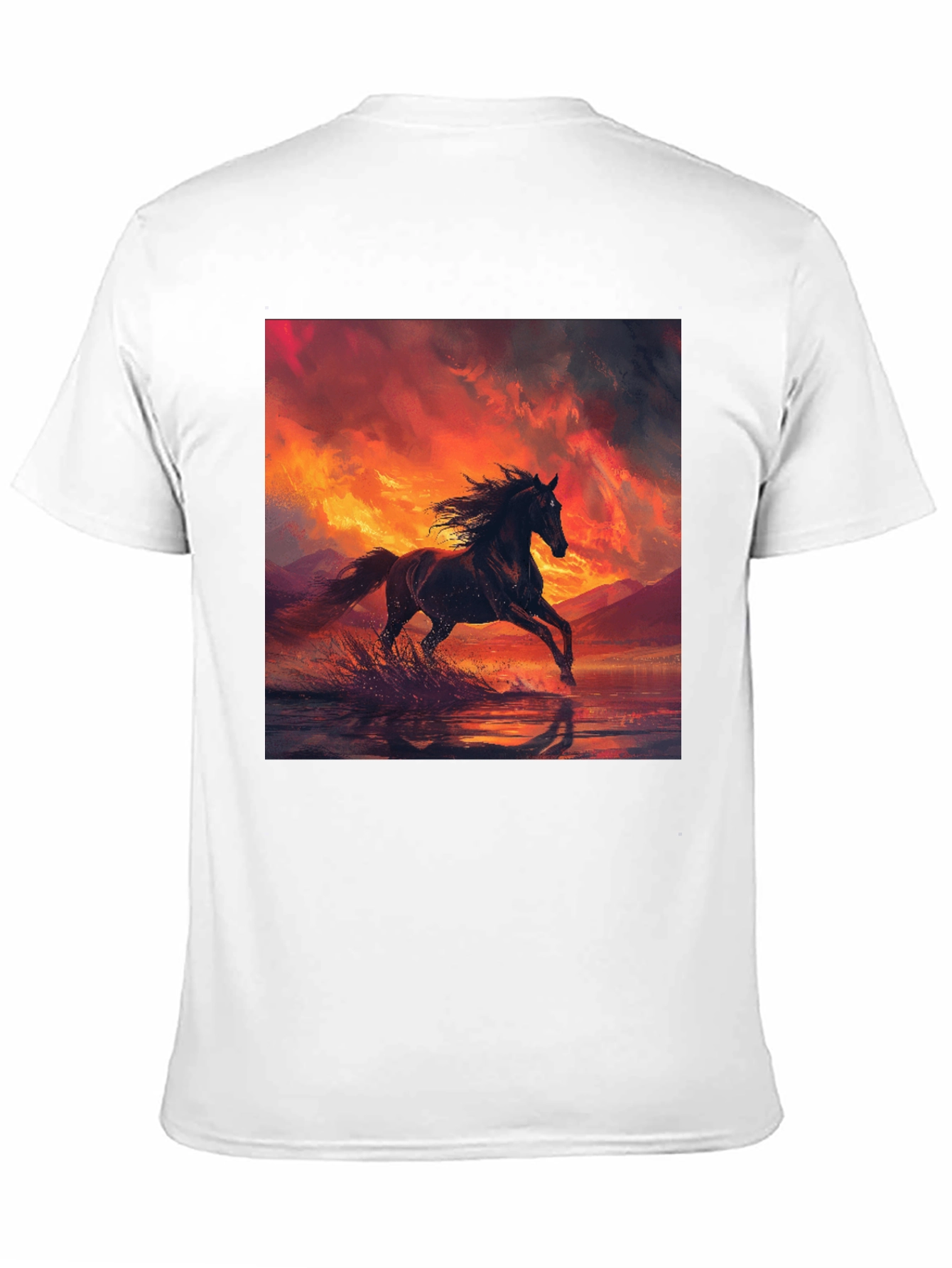 Horse Sunset Black T-Shirt