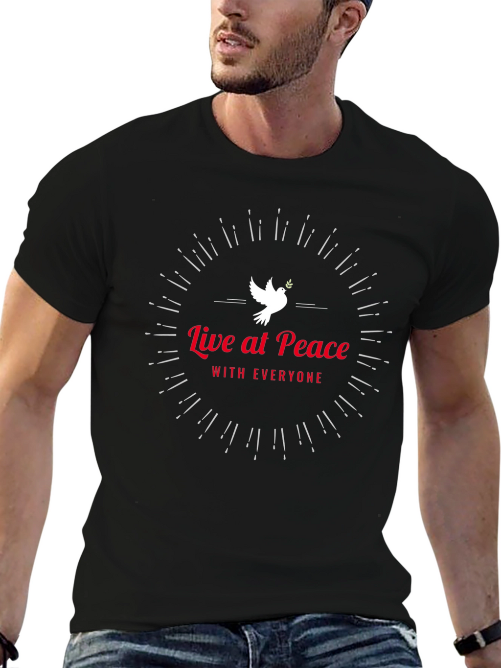 Live at Peace Black Graphic Tee
