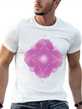 Abstract Floral Print Black T-Shirt