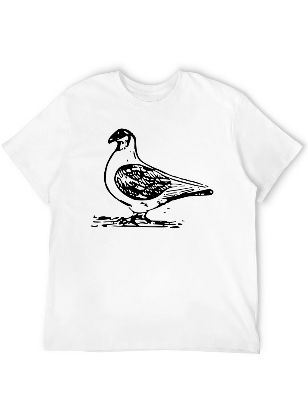 Pigeon Graphic Tee - Black Casual Style