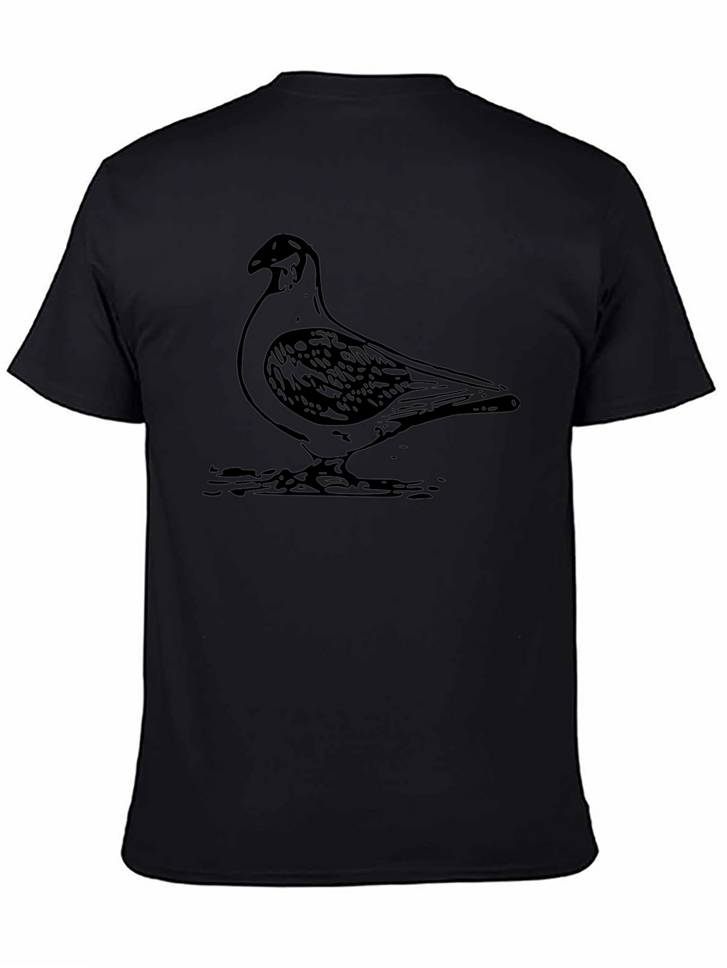 Pigeon Graphic Tee - Black Casual Style