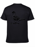 Pigeon Graphic Tee - Black Casual Style