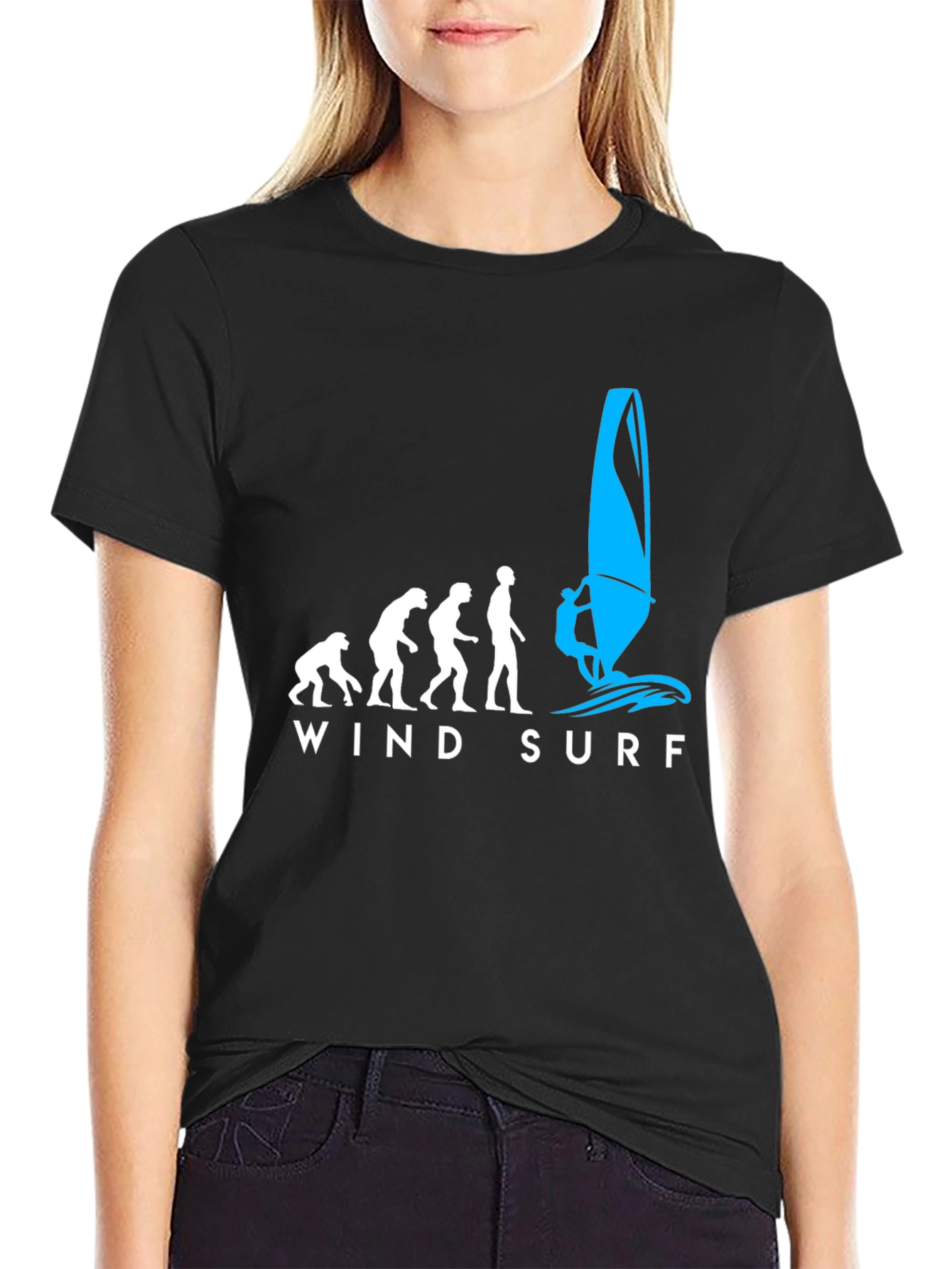 Evolution Windsurfing T-Shirt - Black Graphic Tee