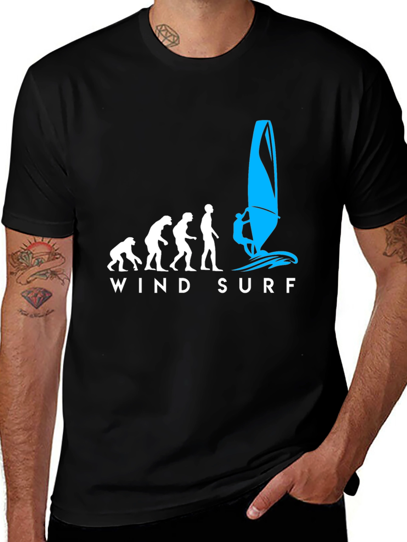 Evolution Windsurfing T-Shirt - Black Graphic Tee