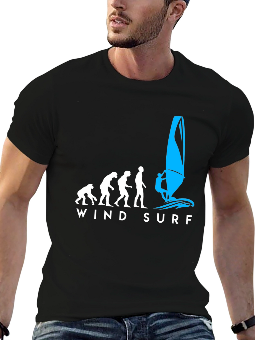 Evolution Windsurfing T-Shirt - Black Graphic Tee