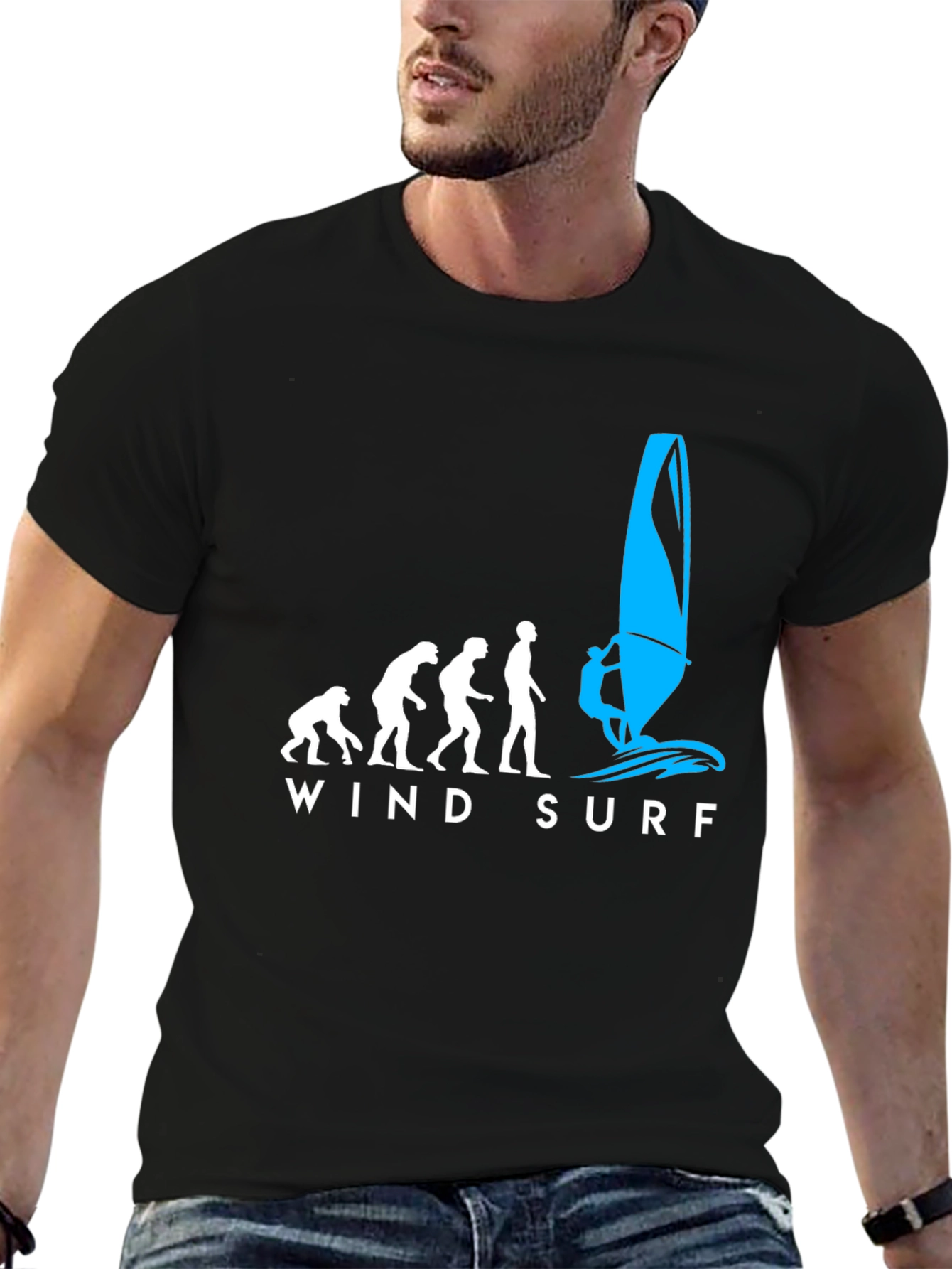 Evolution Windsurfing T-Shirt - Black Graphic Tee