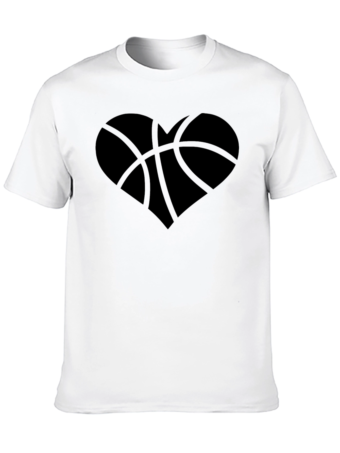 Basketball Heart Graphic T-Shirt - Trendy Casual Wear
