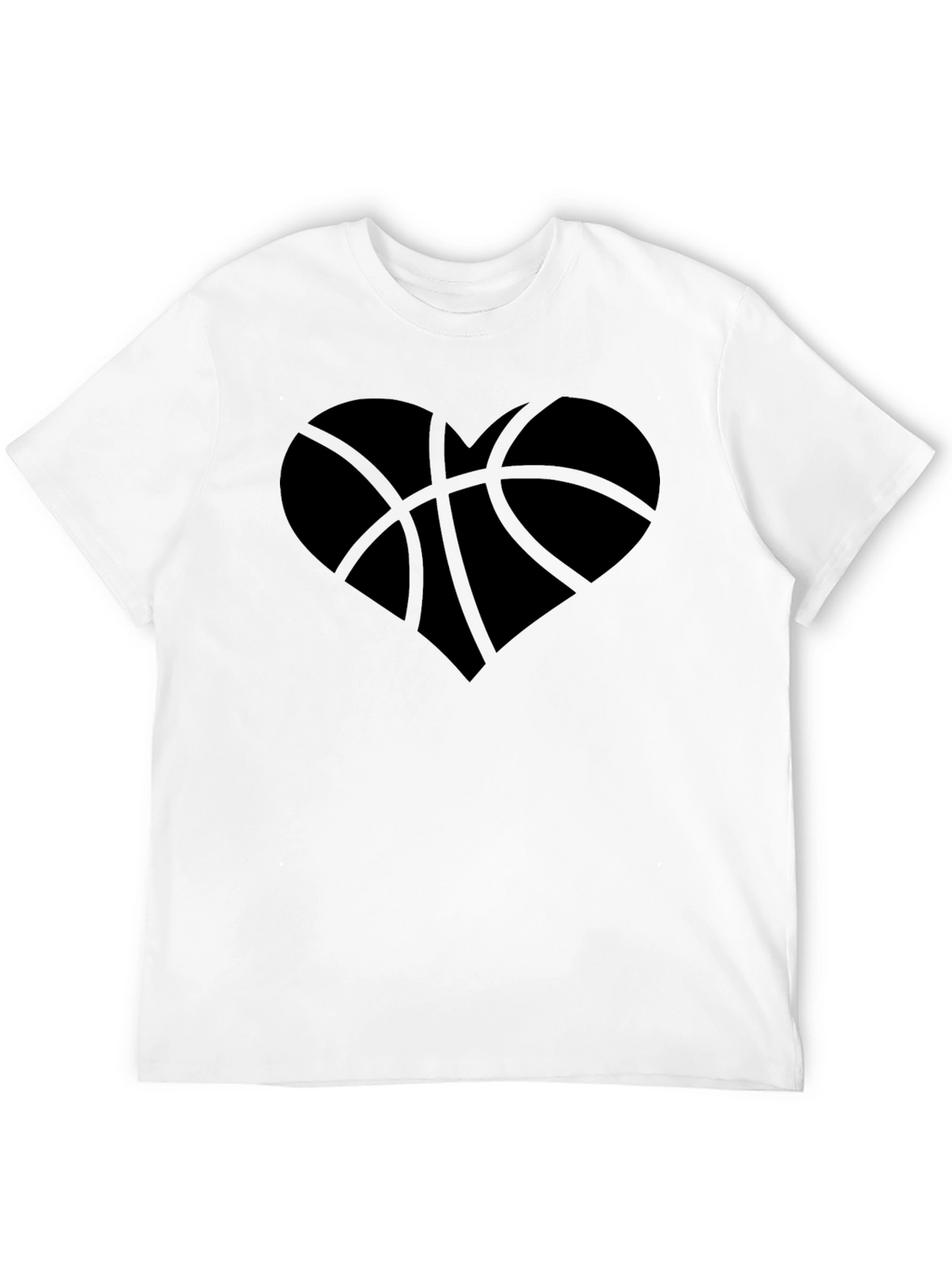 Basketball Heart Graphic T-Shirt - Trendy Casual Wear