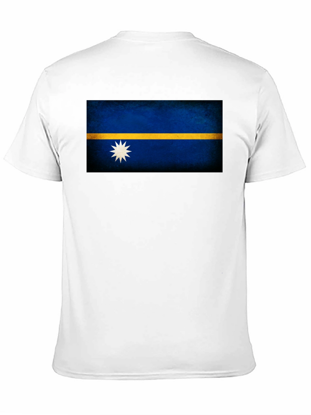 Nauru Flag T-Shirt - Black Crew Neck Tee
