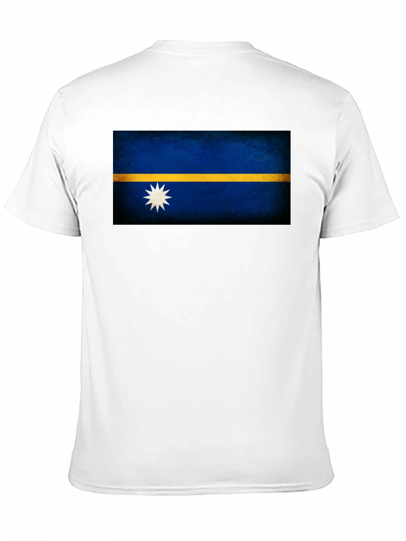 Nauru Flag T-Shirt - Black Crew Neck Tee